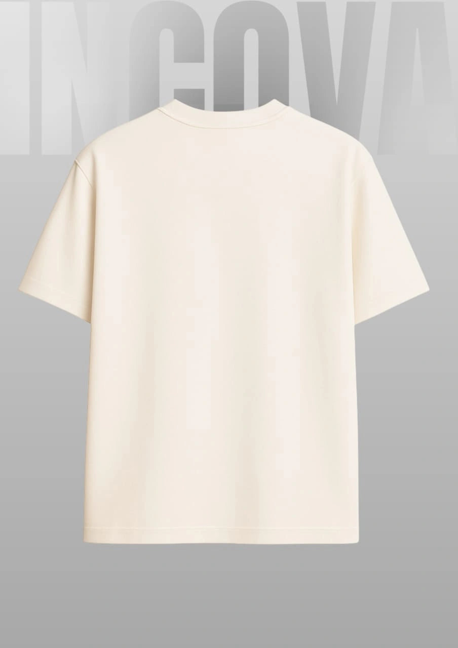 White Oversized T-shirt with Wing Spiral